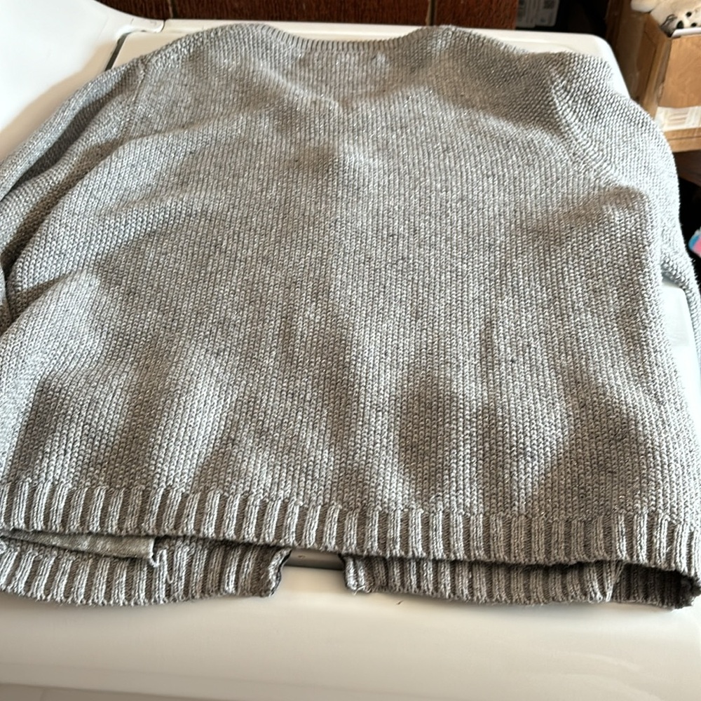 Banana Republic Gray Metallic Cardigan Hook & Eye Front Closure Sweater Womens L